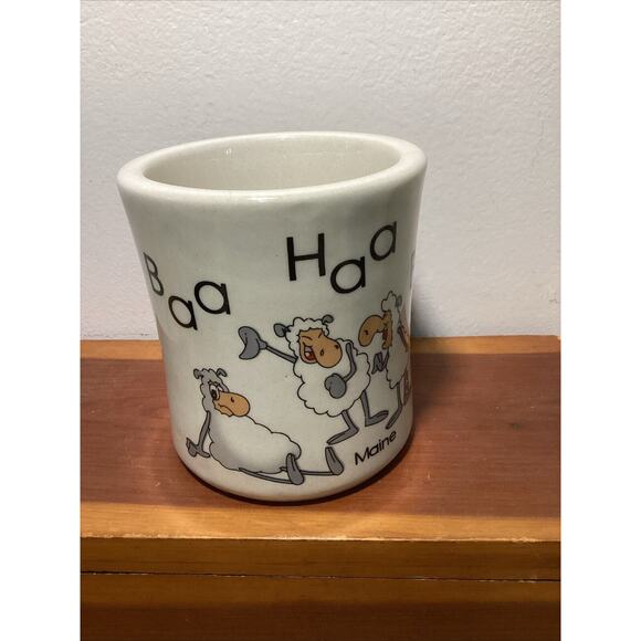 SOLD Baa Haa Baa Sheep Bar Harbor Maine Souvenir Mug Diner Style Stoneware - Picture 2 of 6